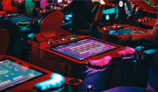 Electronic games and screens inside The Zone at Casino de Montréal